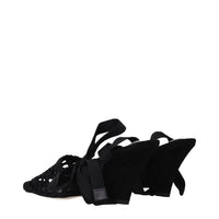 Jacquemus Black Fabric Strap-On Sandals