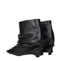 The Attico Black Leather Ankle Boots
