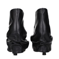 The Attico Black Leather Ankle Boots