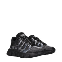 Versace Black Fabric Athletic Sneakers