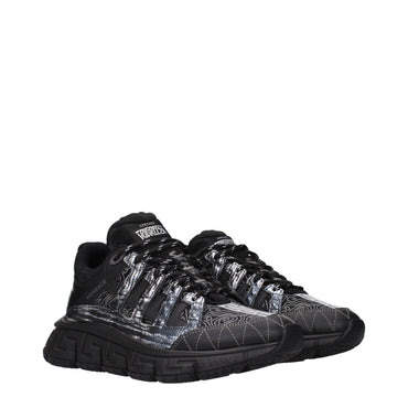 Versace Black Fabric Athletic Sneakers
