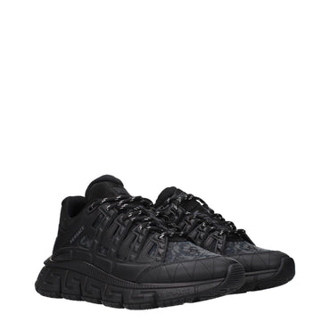 Versace Black Fabric Athletic Sneakers