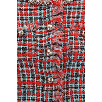 Self-Portrait Red Cotton Full-Length Jacket