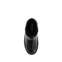 PINKO Black Calf Leather Bos Taurus Clogs