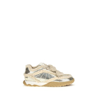 PINKO Silver Calf Leather Bos Taurus Chunky Sneakers