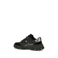 PINKO Black Calf Leather Bos Taurus Chunky Sneakers