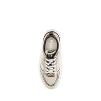 PINKO Beige Calf Leather Bos Taurus Chunky Sneakers