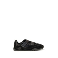 PINKO Black Suede Leather Athletic Sneakers