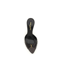 Saint Laurent Black Calf Leather Bos Taurus Sandals