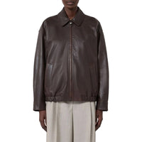 Max Mara Brown Lamb Leather Leather Jacket