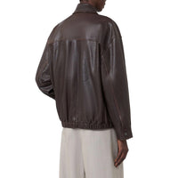 Max Mara Brown Lamb Leather Leather Jacket