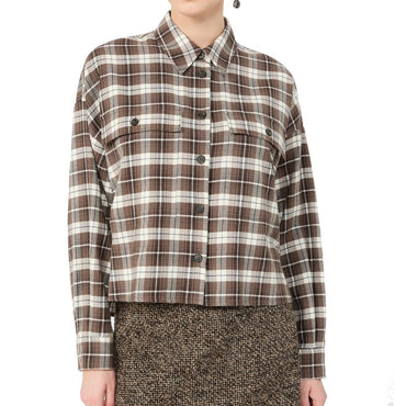 Max Mara Brown Cotton Pattern Shirt