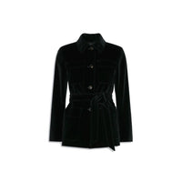 Max Mara Black Cotton Full-Length Jacket