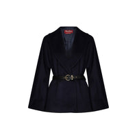 Max Mara Blue Virgin Wool Coat