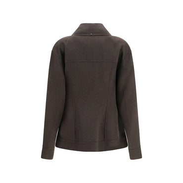 Max Mara Brown Wool Oves Aries Full-Length Jacket