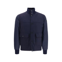 Moncler Blue Wool Oves Aries Shell Jacket