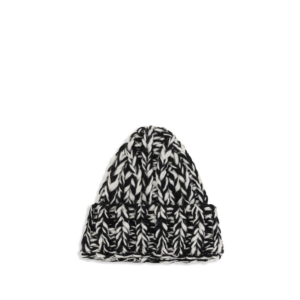Ami Paris Black Wool Oves Aries Beanie