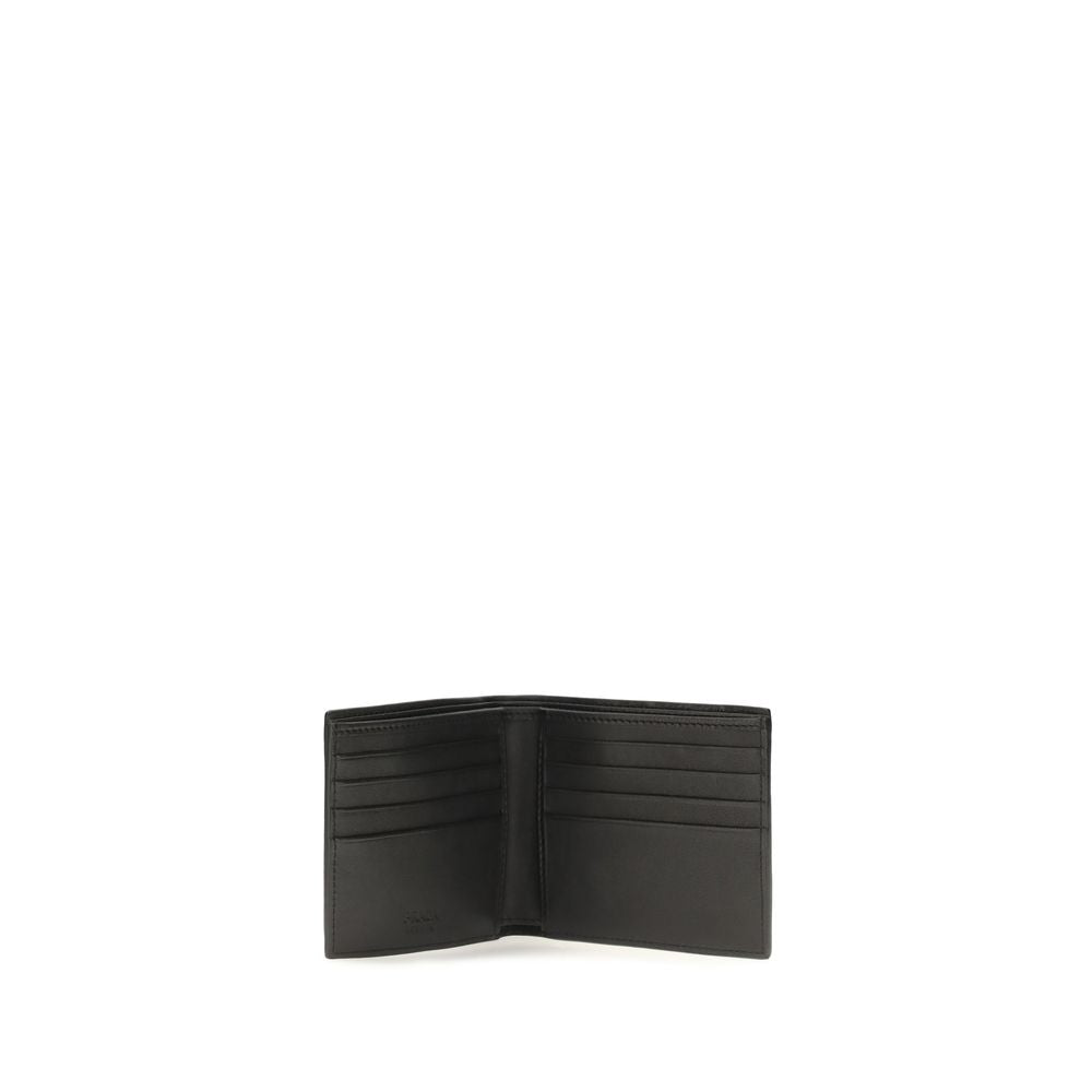 Prada Black Calf Leather Bos Taurus Wallet