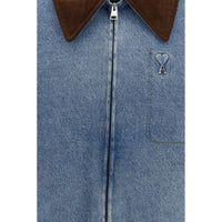 Ami Paris Blue Cotton Denim Jacket