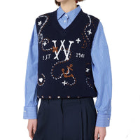 Max Mara Blue Virgin Wool Waistcoat