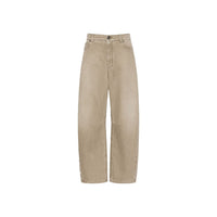 Max Mara Beige Cotton Relaxed Fit Jeans