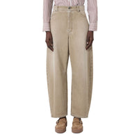 Max Mara Beige Cotton Relaxed Fit Jeans