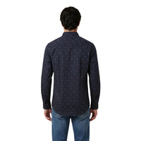 Armani Exchange Blue Cotton Pattern Shirt