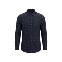Armani Exchange Blue Cotton Pattern Shirt