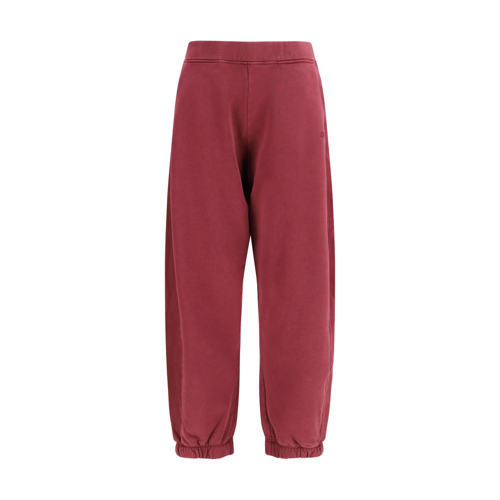 Off-White Purple Cotton Casual Pants
