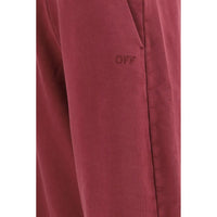 Off-White Purple Cotton Casual Pants