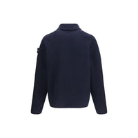 Stone Island Blue Wool Oves Aries Jacket