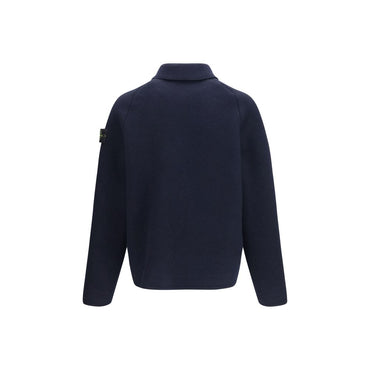 Stone Island Blue Wool Oves Aries Jacket