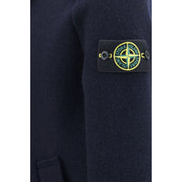 Stone Island Blue Wool Oves Aries Jacket