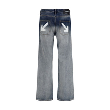 Off-White Gray Cotton Slim Fit Jeans