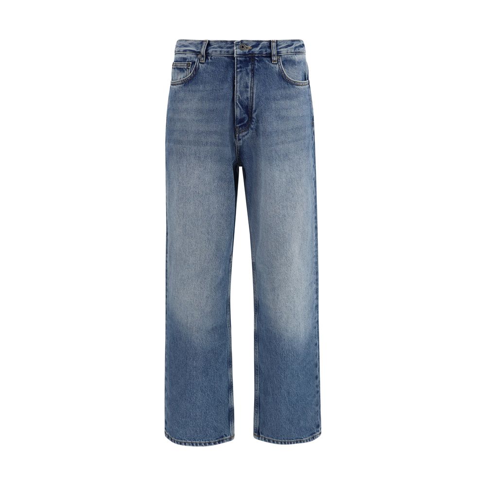 Off-White Blue Cotton Slim Fit Jeans