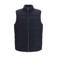 Herno Blue Wool Oves Aries Sleeveless Jacket