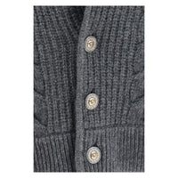 Versace Gray Wool Oves Aries Cardigan