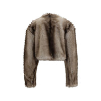 Max Mara Gray Polyester Full-Length Jacket