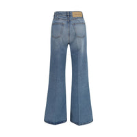 Ami Paris Blue Cotton Flared Jeans