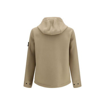 Stone Island Beige Wool Oves Aries Full-Length Jacket