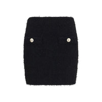 Balmain Black Viscose Mini Skirt