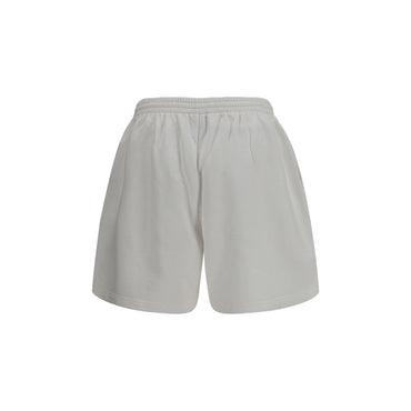 Balenciaga White Cotton Bermuda Shorts