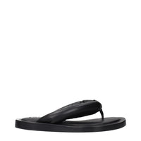 Jil Sander Black Leather Flip-Flop Sandals