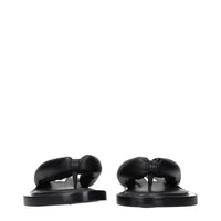 Jil Sander Black Leather Flip-Flop Sandals