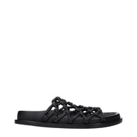 Jil Sander Black Leather Slippers