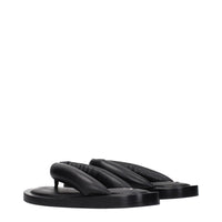 Jil Sander Black Leather Flip-Flop Sandals