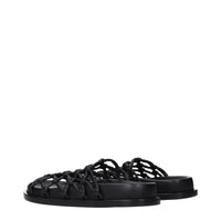 Jil Sander Black Leather Slippers