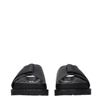 Jil Sander Black Leather Slippers