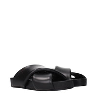 Jil Sander Black Leather Slippers