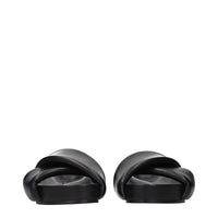 Jil Sander Black Leather Slippers